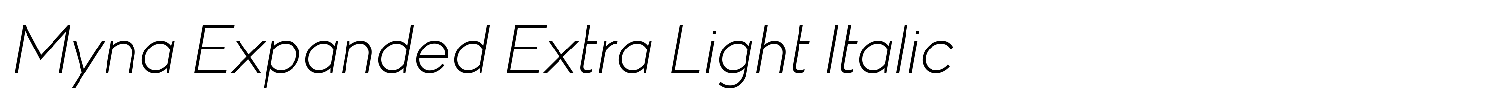 Myna Expanded Extra Light Italic